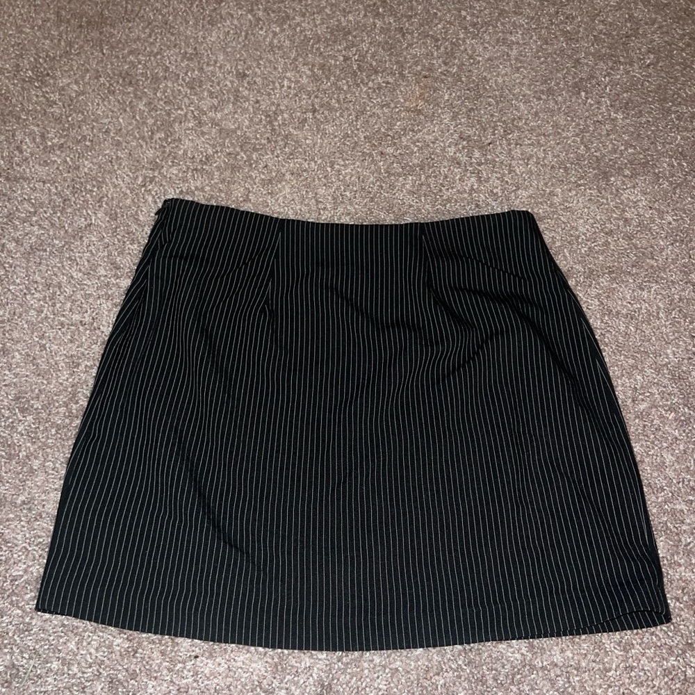 No Boundaries Black and White Pinstripe Pencil Skirt